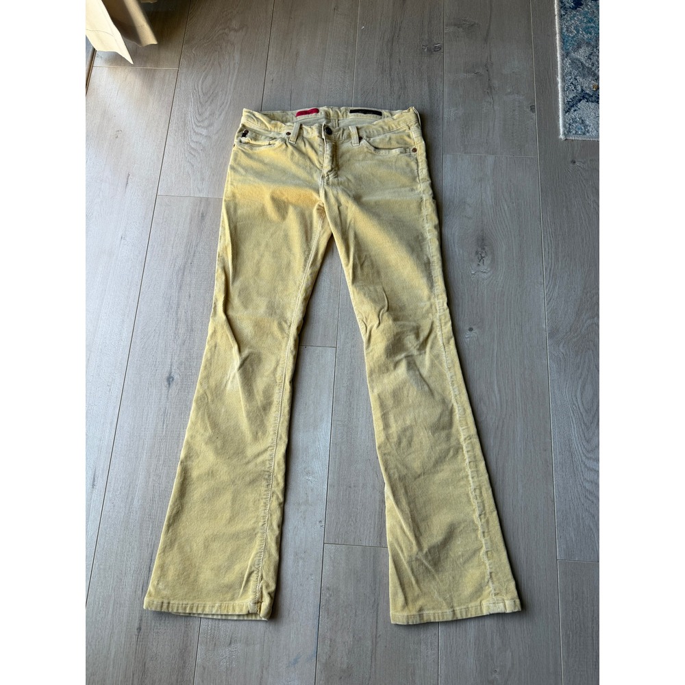 AG Adriano Goldschmied The Angel Corduroy Pants Mustard Yellow Bootcut 28R USA